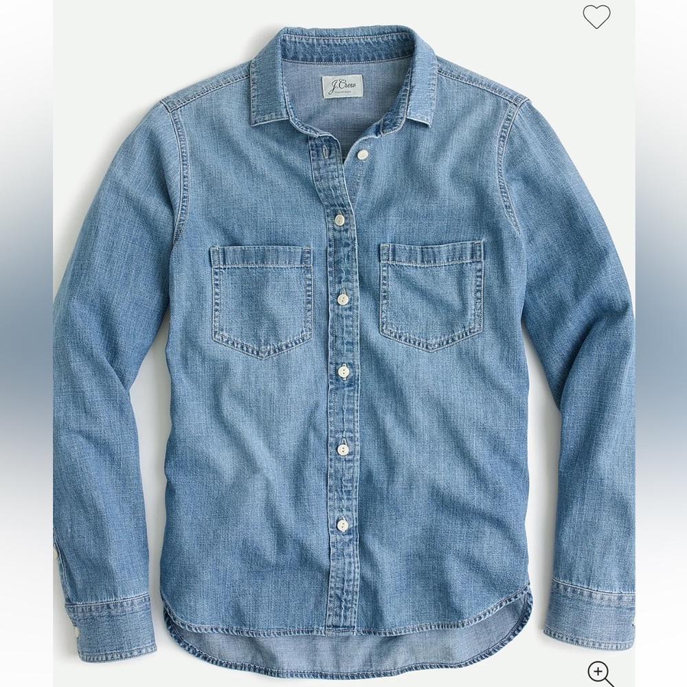 J. Crew Light Blue Denim Button-Up Shirt - Picture 6 of 6